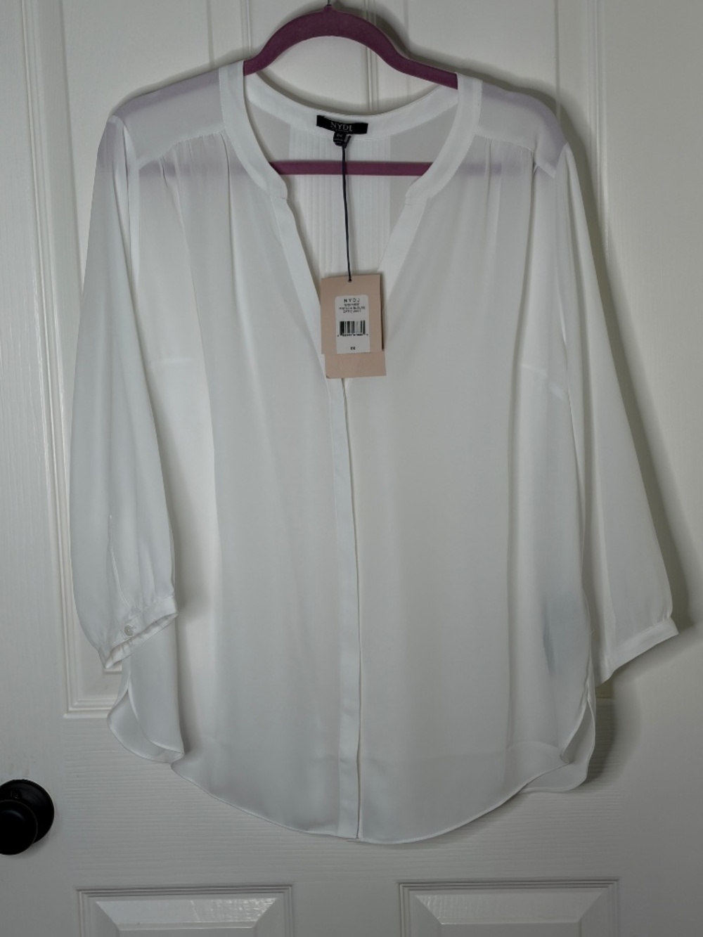 NYDJ Pintuck Blouse White Size 0X New with tags